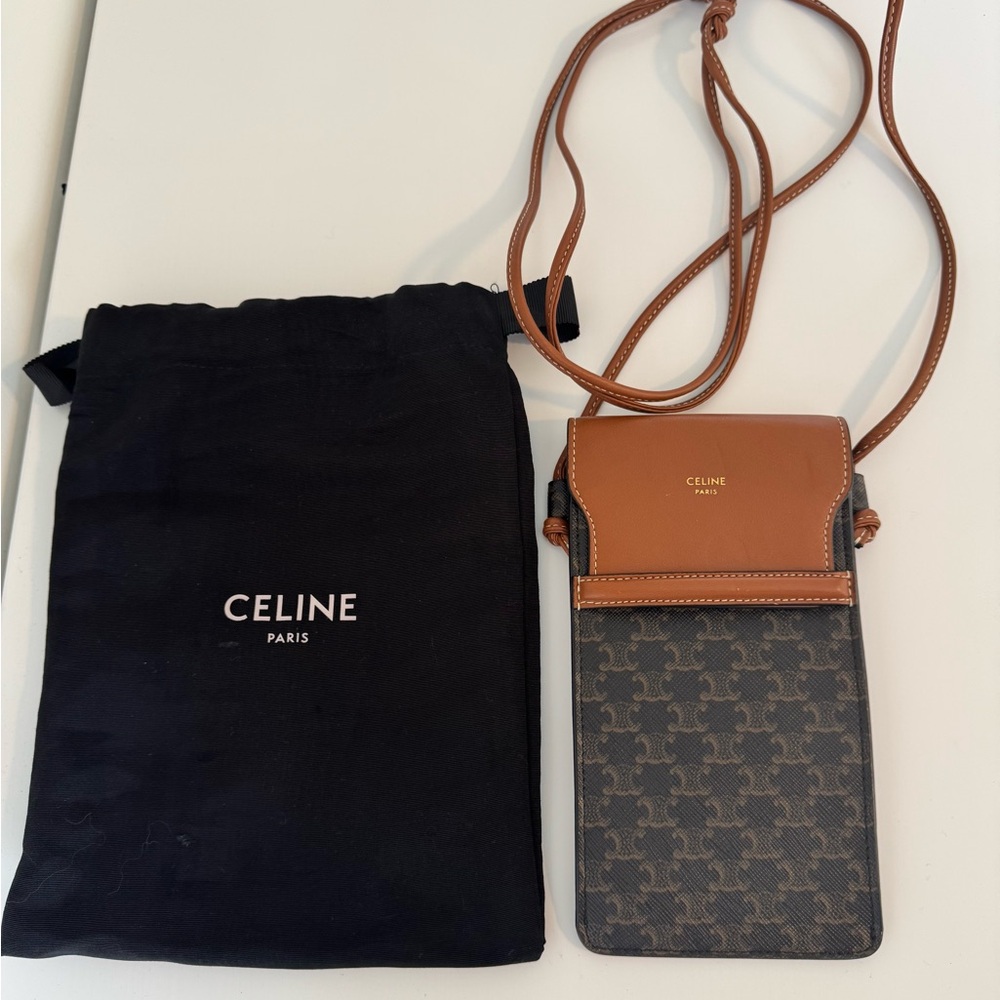 Celine Tan and Black Monogram Crossbody